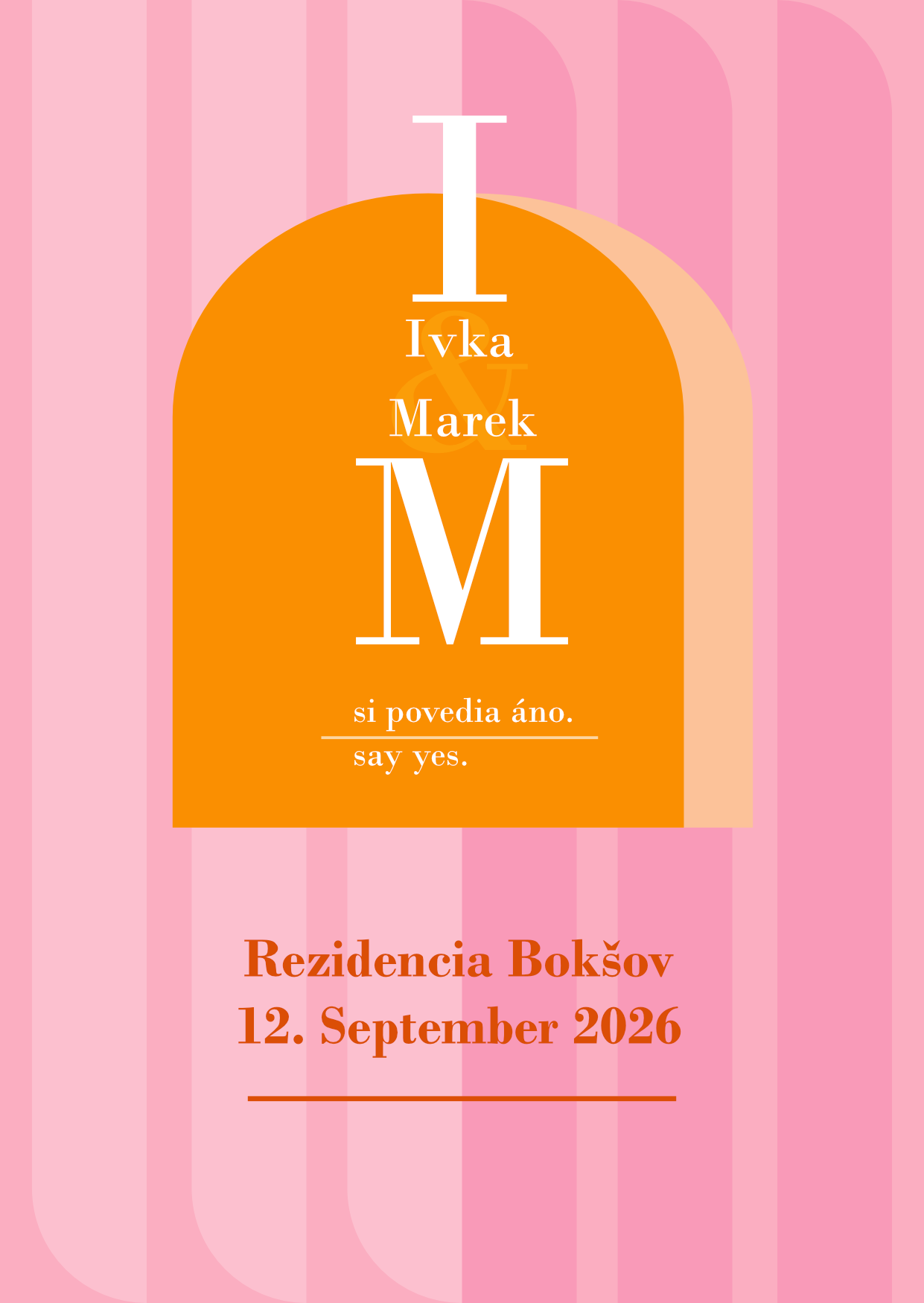 Ivka a Marek - Svadobné oznámenie - 12. September 2026 - Rezidencia Bokšov